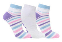 Load image into Gallery viewer, 2024 Surprizeshop 3 Pairs of Ladies Trainer Golf Socks. Aqua Pink Purple Multicolour