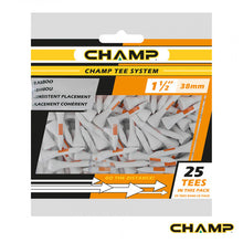 Load image into Gallery viewer, CHAMP Tee System Bamboo Golf Tees 38, 54, 69, 83 mm (Standard or Large Pack)