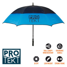 Load image into Gallery viewer, Pro Tekt Golf Umbrella (30SPF) Navy / Steel Blue
