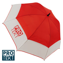 Load image into Gallery viewer, Pro Tekt Golf Umbrella (30SPF) Fiery Red / White.