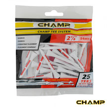 Load image into Gallery viewer, CHAMP Tee System Bamboo Golf Tees 38, 54, 69, 83 mm (Standard or Large Pack)