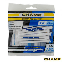 Load image into Gallery viewer, CHAMP Tee System Bamboo Golf Tees 38, 54, 69, 83 mm (Standard or Large Pack)