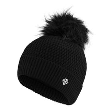 Load image into Gallery viewer, Pure Golf Ladies Greta Waterproof Golf Bobble Hat. Black.