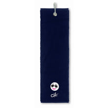 Load image into Gallery viewer, NEW Surprizeshop Ladies Charlie Hull Golf Tri Fold Towel. Pink or Navy, 3 Designs.
