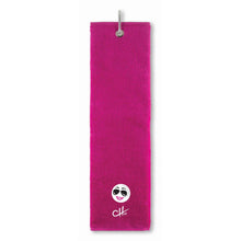 Load image into Gallery viewer, NEW Surprizeshop Ladies Charlie Hull Golf Tri Fold Towel. Pink or Navy, 3 Designs.
