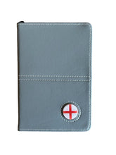 Load image into Gallery viewer, Leather Golf Scorecard Holder with Detachable Magnetic Golf Ball Marker. England, Wales, Scotland, Ireland, IOM, Northern Ireland, Shamrock.