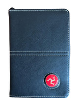 Load image into Gallery viewer, Leather Golf Scorecard Holder with Detachable Magnetic Golf Ball Marker. England, Wales, Scotland, Ireland, IOM, Northern Ireland, Shamrock.