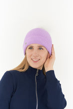 Load image into Gallery viewer, Pure Golf Ladies Greta Waterproof Golf Bobble Hat. Lilac.