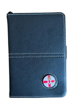 Load image into Gallery viewer, Leather Golf Scorecard Holder with Detachable Magnetic Golf Ball Marker. England, Wales, Scotland, Ireland, IOM, Northern Ireland, Shamrock.