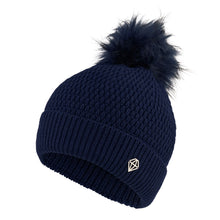 Load image into Gallery viewer, Pure Golf Ladies Greta Waterproof Golf Bobble Hat. Navy Blue.