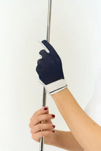 Load image into Gallery viewer, Surprizeshop Ladies Tan Through Cabretta Leather Sun Glove - Navy Blue. Small Medium or Large