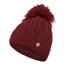 Load image into Gallery viewer, Pure Golf Ladies Greta Waterproof Golf Bobble Hat. Merlot.