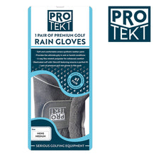 Load image into Gallery viewer, A Pair of Pro Tekt Men's Premium Rain Golf Gloves - Black. Size Small, Medium, Large or XL
