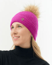 Load image into Gallery viewer, Pure Golf Ladies Greta Waterproof Golf Bobble Hat. Pink.
