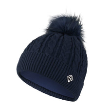 Load image into Gallery viewer, Pure Golf Ladies Suzie Waterproof Golf Bobble Hat. Navy Blue.