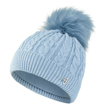Load image into Gallery viewer, Pure Golf Ladies Suzie Waterproof Golf Bobble Hat. Powder Blue.