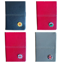 Load image into Gallery viewer, Leather Golf Scorecard Holder with Detachable Magnetic Golf Ball Marker. England, Wales, Scotland, Ireland, IOM, Northern Ireland, Shamrock.