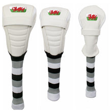 Load image into Gallery viewer, Asbri Wales Crested Golf Driver, Fairway or Hybrid Headcover. White.