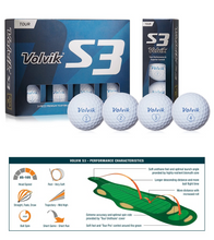 Load image into Gallery viewer, Volvik S3 Golf Balls. White.