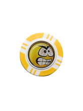 Load image into Gallery viewer, Vegas Poker Chip Golf Ball Marker. Yellow Laugh, Wink, Smile, Crazy or Angry.