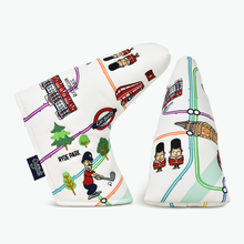 Load image into Gallery viewer, PRG Originals London UK Design Golf Headcovers. Set of 3. Driver, Fairway and Rescue or Putter Cover.