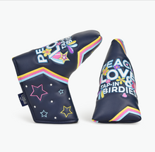 Load image into Gallery viewer, PRG Originals Peace and Love, Tap in Birdies Design Golf Headcovers. Set of 3. Driver, Fairway and Rescue or Putter Cover.