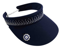 Load image into Gallery viewer, Surprizeshop Ladies Crystal Embellished Golf Sun Visor - Black Pink Navy White, Royal Blue.