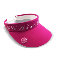 Load image into Gallery viewer, Surprizeshop Ladies Crystal Embellished Golf Sun Visor - Black Pink Navy White, Royal Blue.