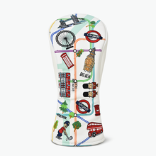 Load image into Gallery viewer, PRG Originals London UK Design Golf Headcovers. Set of 3. Driver, Fairway and Rescue or Putter Cover.
