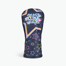 Load image into Gallery viewer, PRG Originals Peace and Love, Tap in Birdies Design Golf Headcovers. Set of 3. Driver, Fairway and Rescue or Putter Cover.