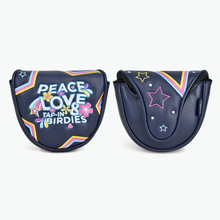 Load image into Gallery viewer, PRG Originals Peace and Love, Tap in Birdies Design Golf Headcovers. Set of 3. Driver, Fairway and Rescue or Putter Cover.