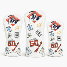 Load image into Gallery viewer, PRG Originals Get out of Jail Free Design Golf Headcovers. Set of 3. Driver, Fairway and Rescue or Putter Cover.