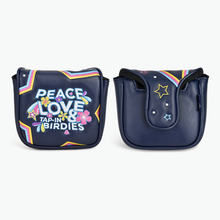 Load image into Gallery viewer, PRG Originals Peace and Love, Tap in Birdies Design Golf Headcovers. Set of 3. Driver, Fairway and Rescue or Putter Cover.