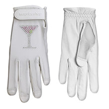Load image into Gallery viewer, Surprizeshop Ladies Crystal Leather Tan / Sun Golf Glove. Small, Medium or Large.