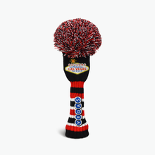 Load image into Gallery viewer, PRG Originals Las Vegas Black Pom Pom Design Golf Headcovers. Set of 3. Driver, Fairway and Rescue.