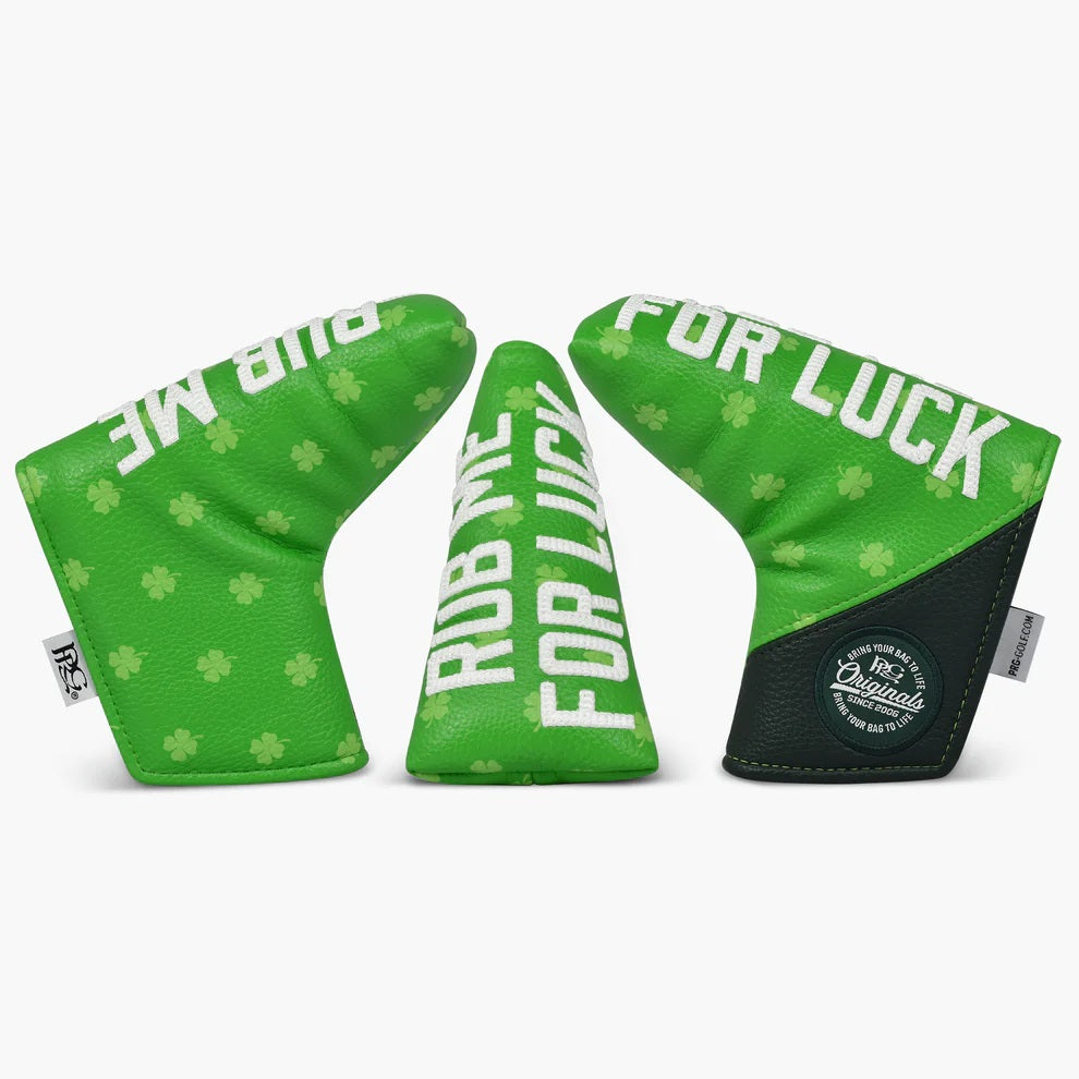New 2025 PRG Originals Luck of the Irish, Rub Me For Luck Design Golf Blade Style Putter Headcover.