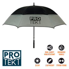 Load image into Gallery viewer, Pro Tekt Golf Umbrella (30SPF) Black / Granite.
