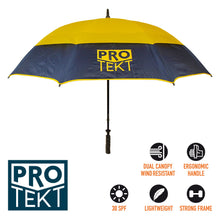 Load image into Gallery viewer, Pro Tekt Golf Umbrella (30SPF) Navy / Sunset.

