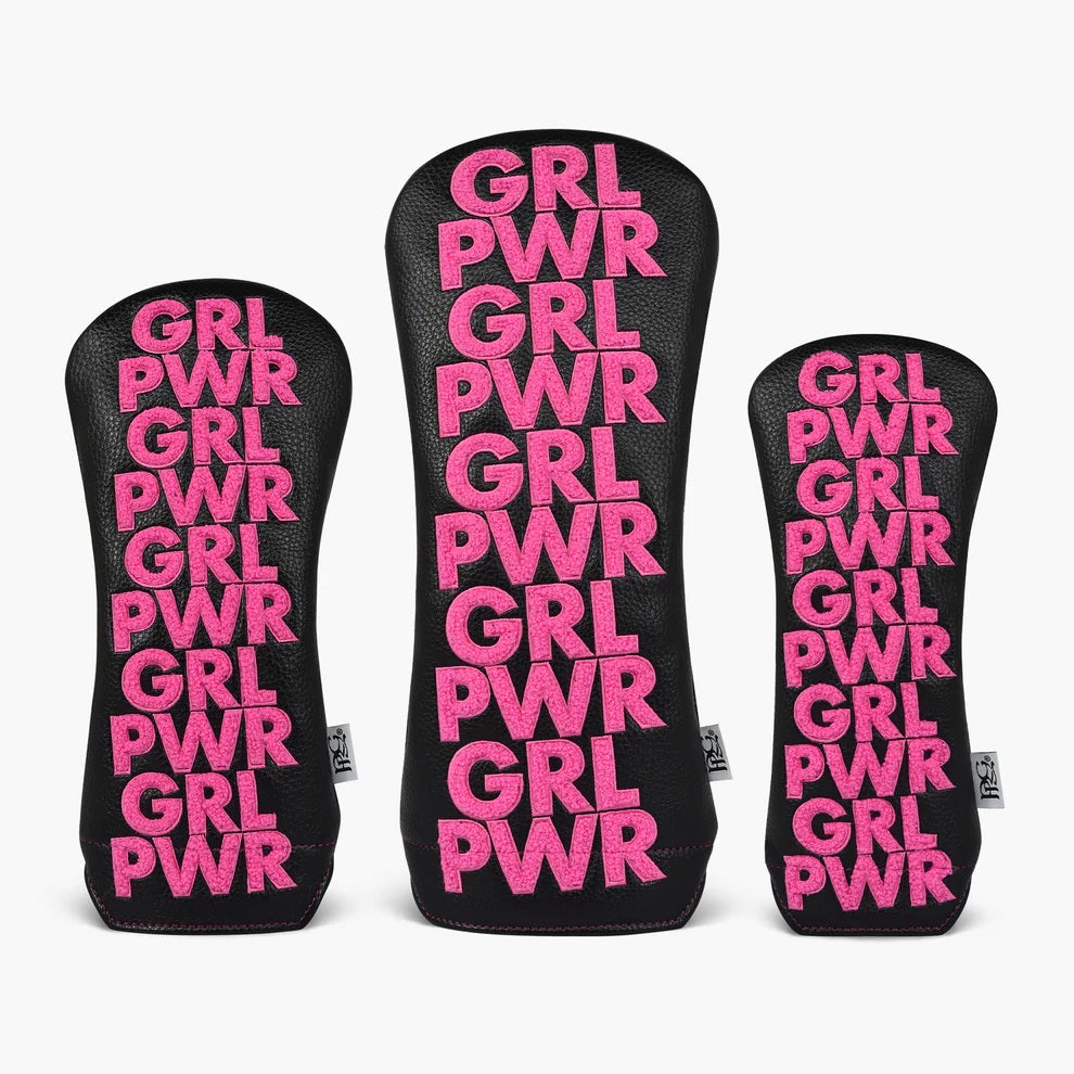 New 2025 PRG Originals GRL PWR Girl Power Design Golf Headcovers. Set of 3. Driver, Fairway and Rescue.