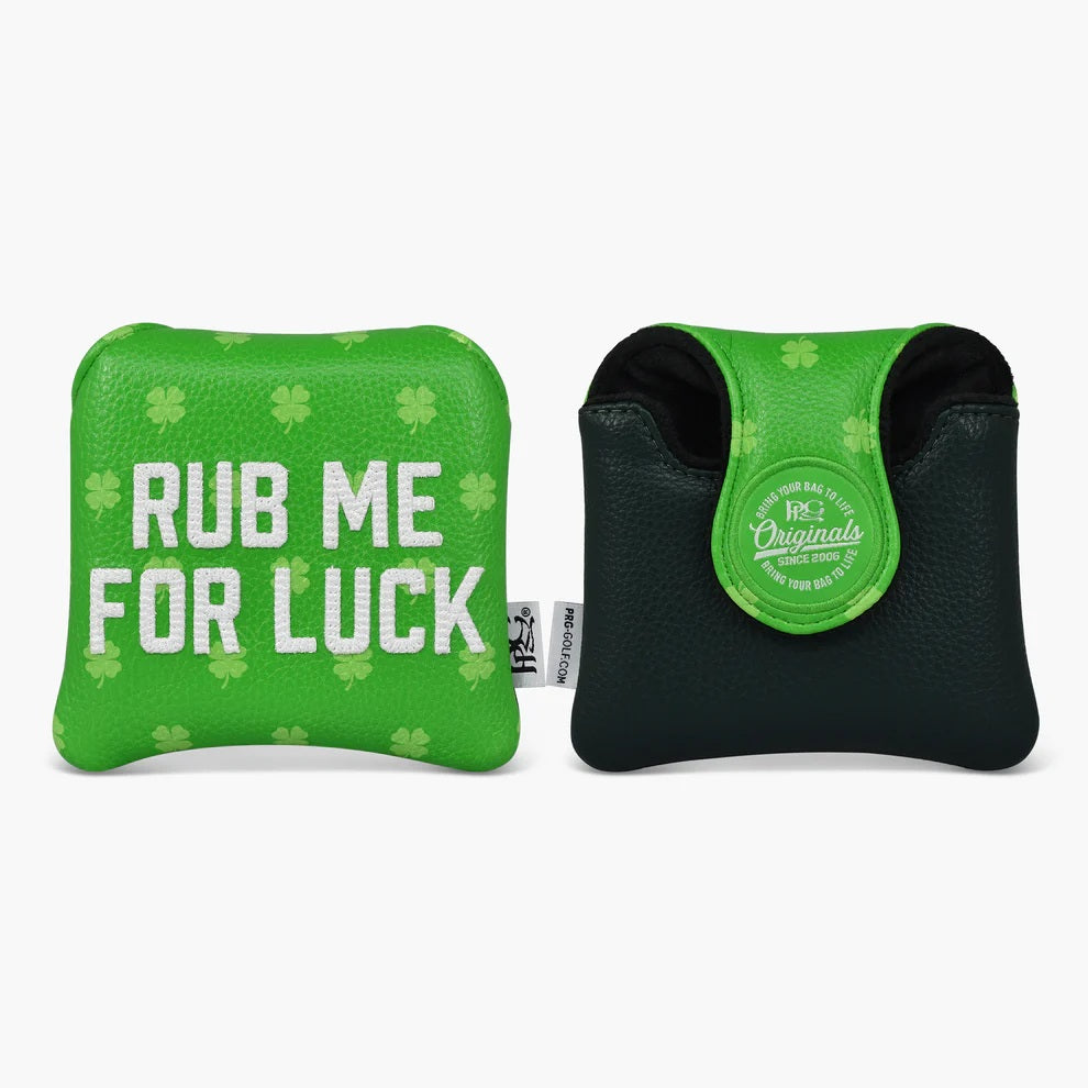 New 2025 PRG Originals Luck of the Irish, Rub Me For Luck Design Golf Spider Mallet Putter Headcover.