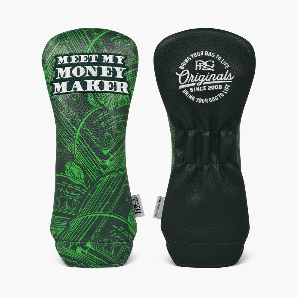 New 2025 PRG Originals Meet My Money Maker Design Golf Rescue or Hybrid Wood Headcover.