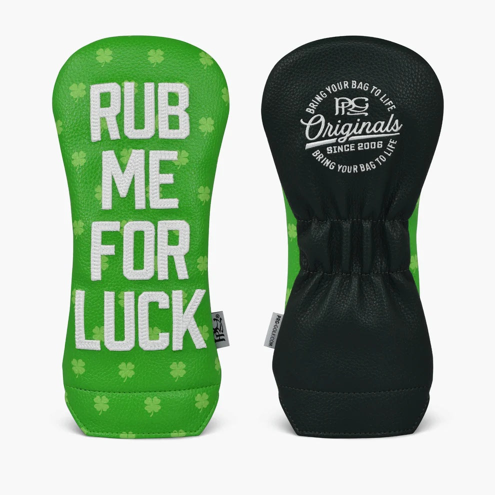 New 2025 PRG Originals Luck of the Irish, Rub Me For Luck Design Golf Fairway Wood Headcover.