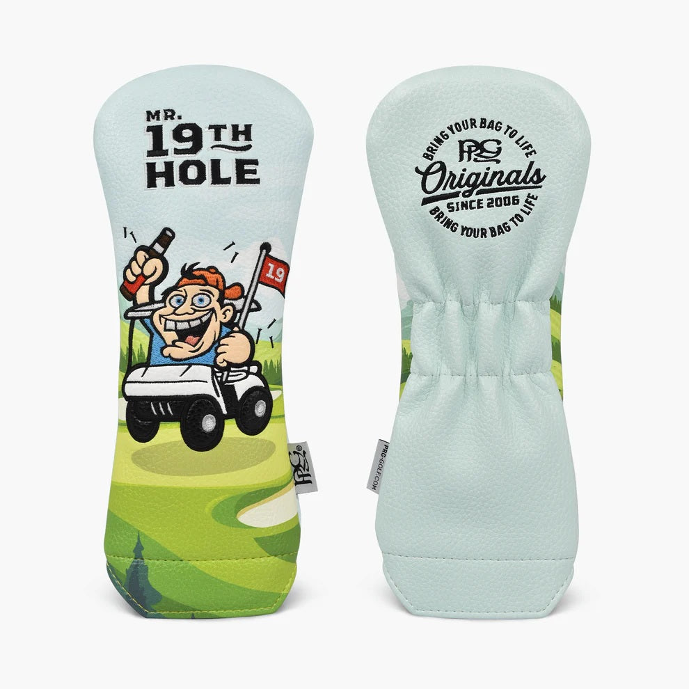 New 2025 PRG Originals Mr 19th Hole Design Golf Rescue or Hybrid Wood Headcover.