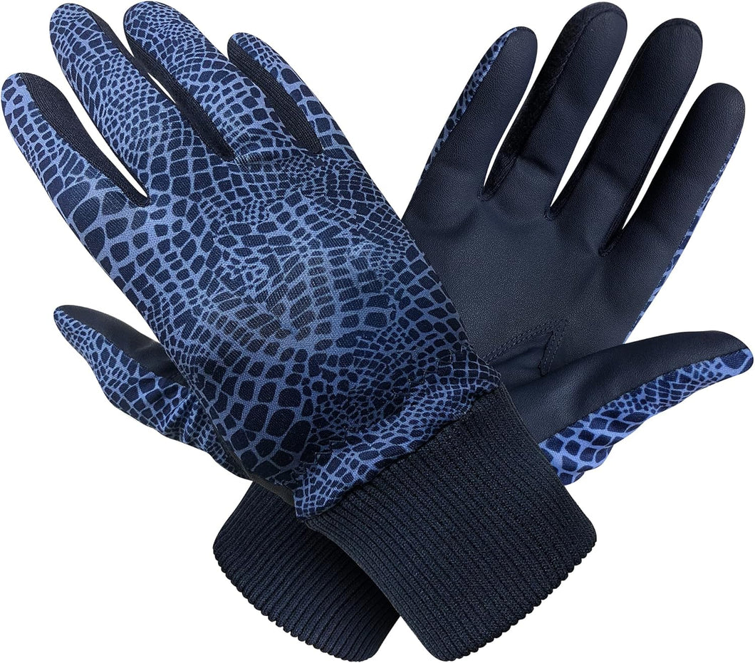 Surprizeshop Ladies Polar Stretch Winter Golf Gloves - Blue Snake.