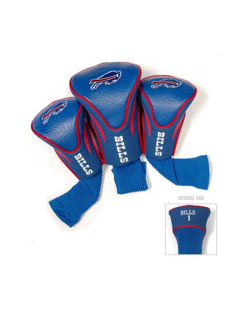 NFL Official Set of 3 Contour Golf Driver, 3 and X Headcovers. Buffalo Bills.