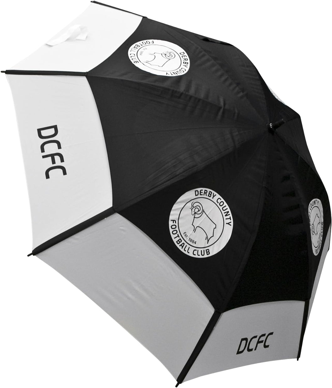Derby County Tourvent Double Canopy Golf Umbrella.