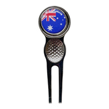 Load image into Gallery viewer, Australia Crested Golf Accessories. Ball Marker, Hat Clip, Divot Tool or Scorecard Holder.
