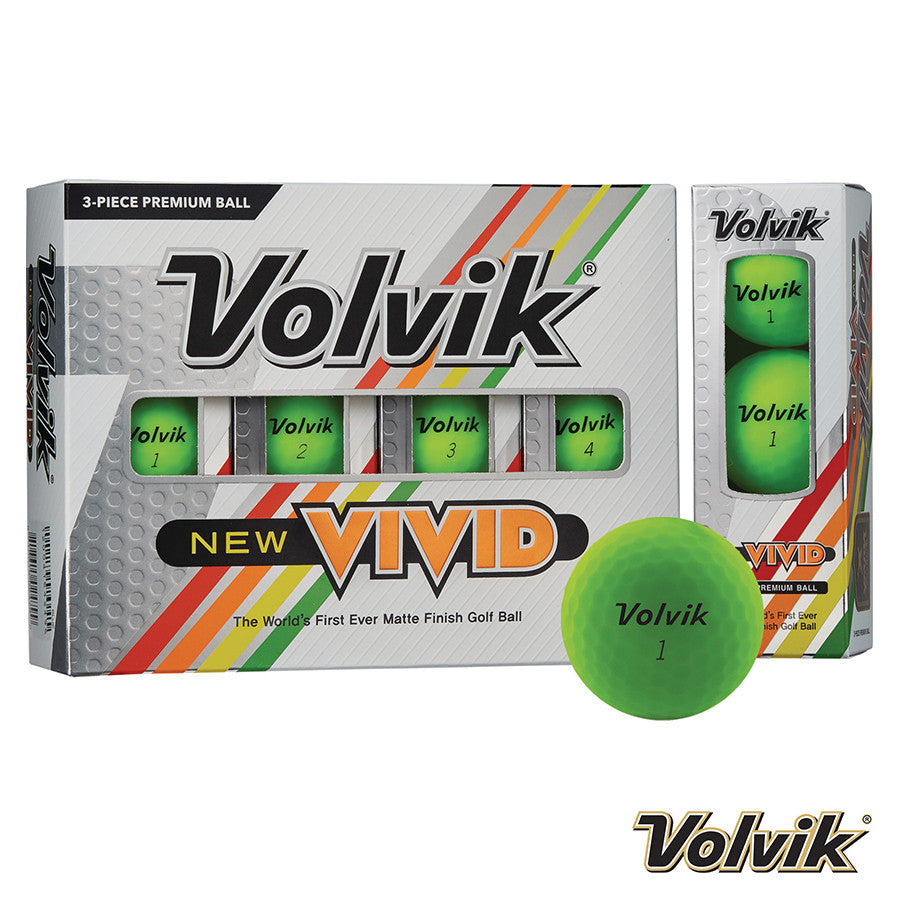 Volvik Vivid Focus Golf Balls. Green.