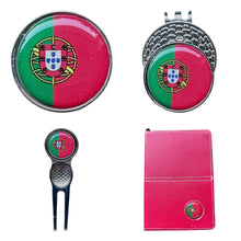 Load image into Gallery viewer, Portugal Crested Golf Accessories. Ball Marker, Hat Clip, Divot Tool or Scorecard Holder.
