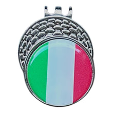 Load image into Gallery viewer, Italy Crested Golf Accessories. Ball Marker, Hat Clip, Divot Tool or Scorecard Holder.
